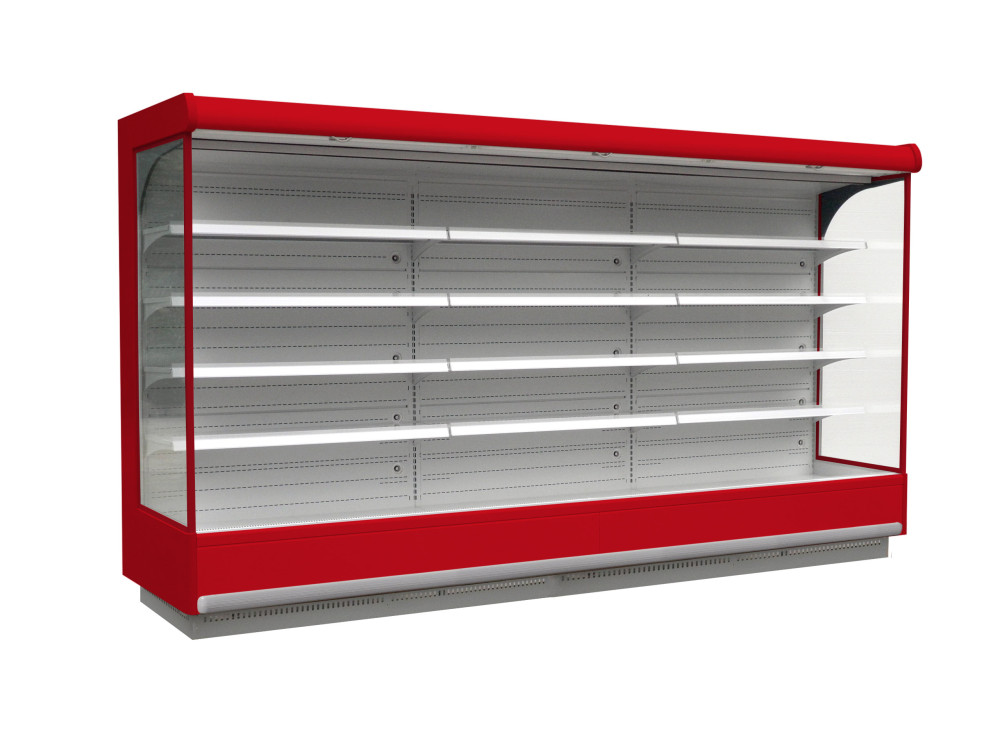 Vitrina refrigerada abierta con doble cortina de aire