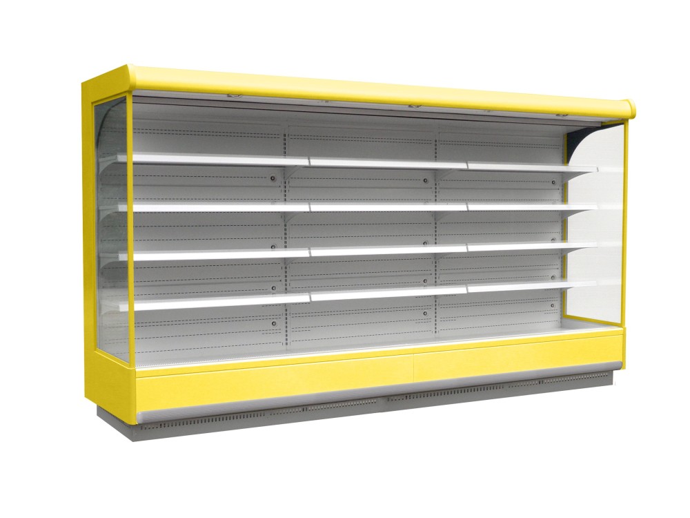Vitrina refrigerada abierta con doble cortina de aire
