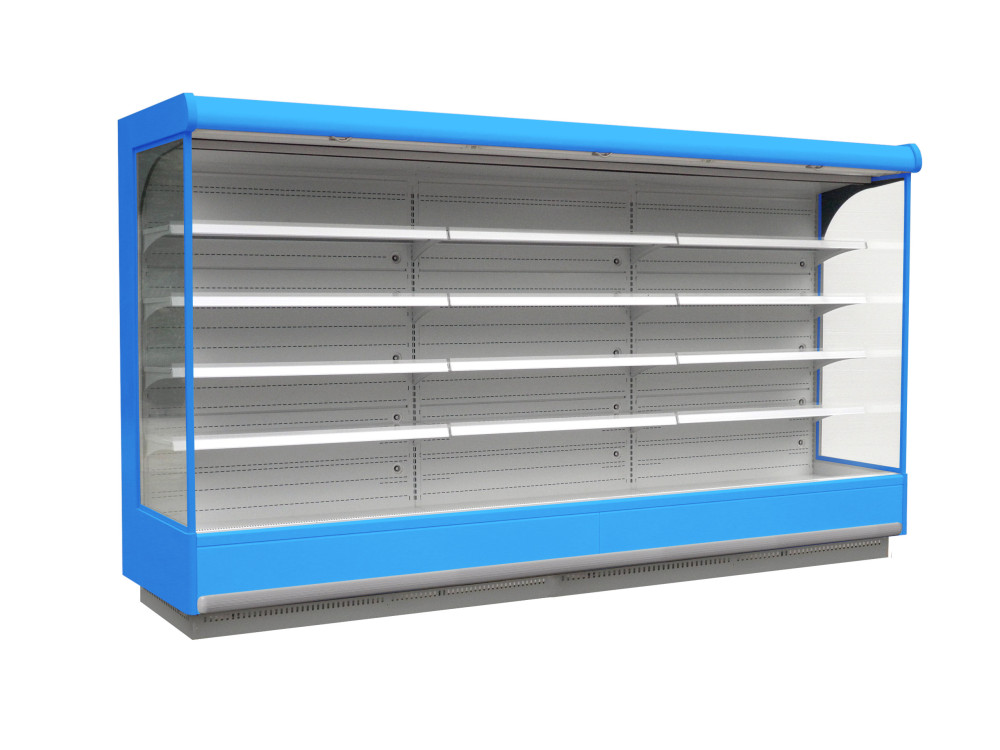 Vitrina refrigerada abierta con doble cortina de aire