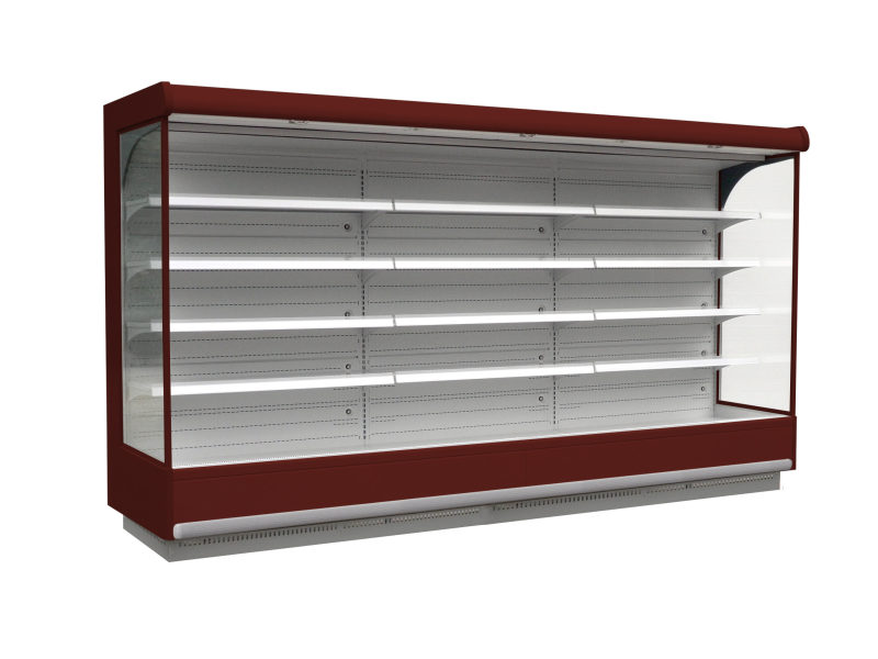 Vitrina refrigerada abierta con doble cortina de aire