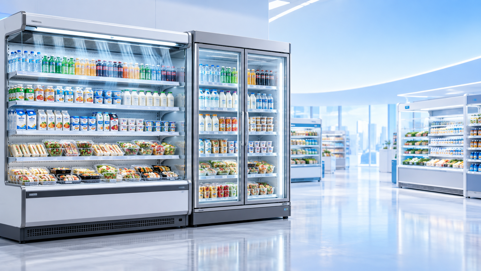 Expositores refrigerados comerciales abiertos o con puertas de vidrio: ¿cuál conviene en cada caso?