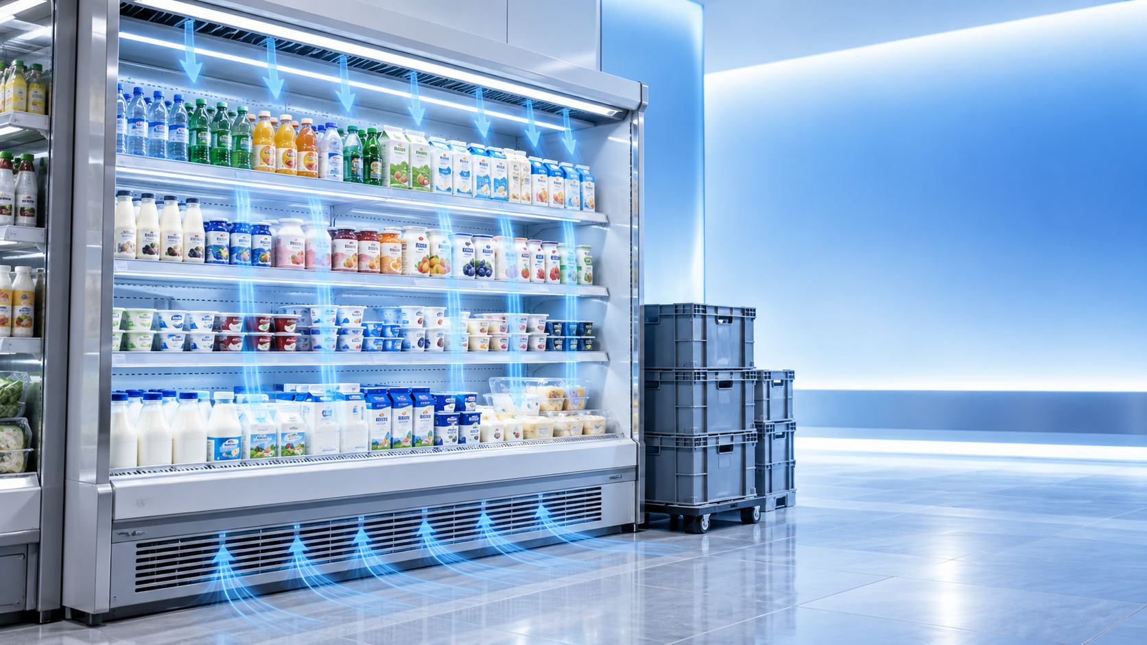 Cómo mantienen los refrigeradores verticales multideck la temperatura de los productos durante la reposición frecuente