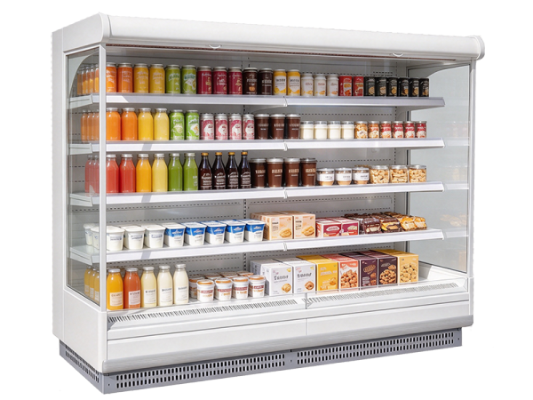 Vitrina refrigerada vertical abierta de varios niveles