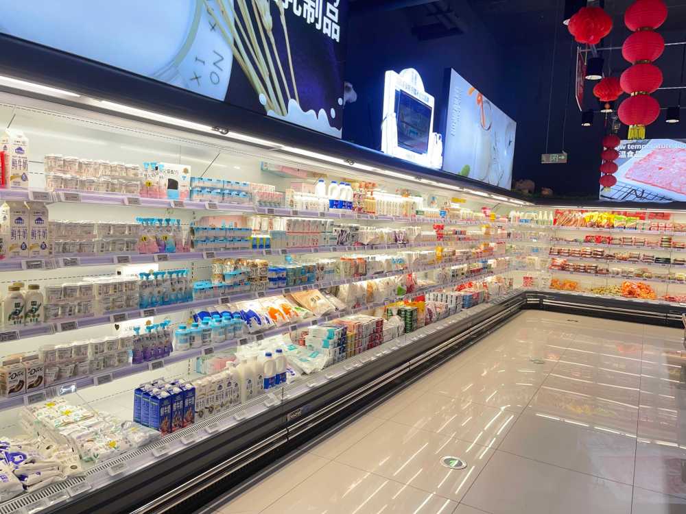 Vitrina refrigerada vertical abierta de varios niveles