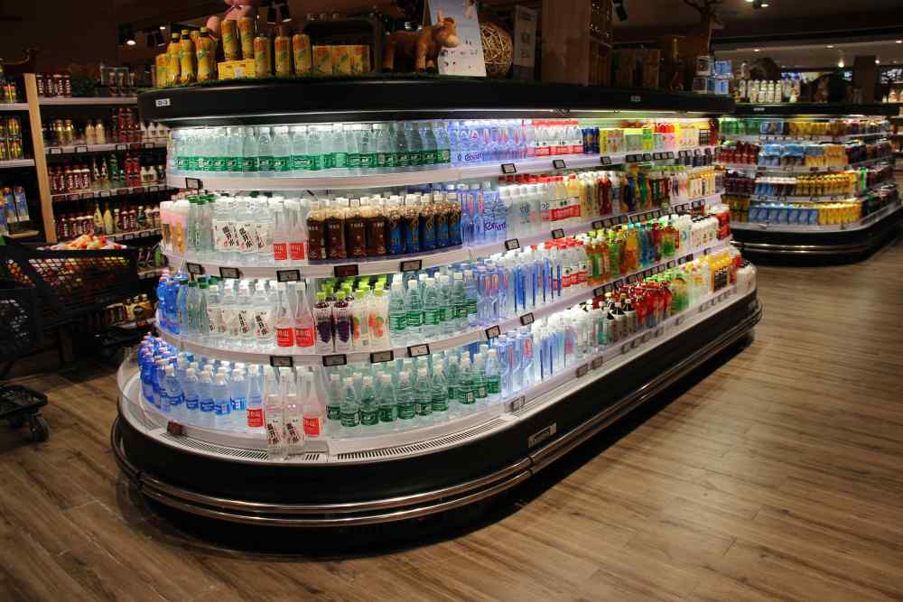 Vitrina refrigerada semivertical redonda