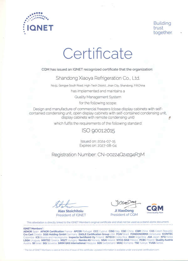 Certificado IQNet ISO 9001-2015