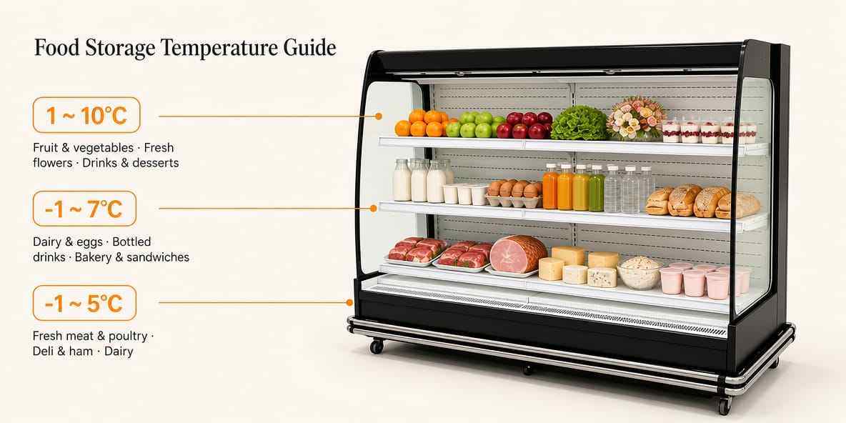 Imagen de temperatura de Orlando Expositor refrigerado multicubierta semivertical
