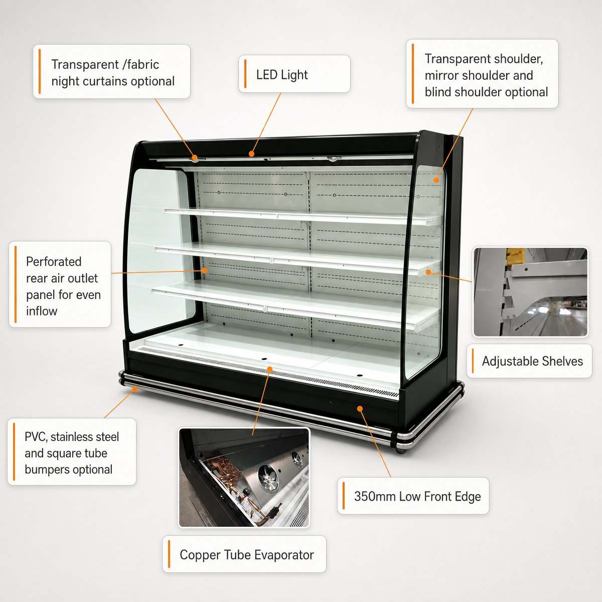 Imagen de detalle de Orlando Expositor refrigerado multicubierta semivertical