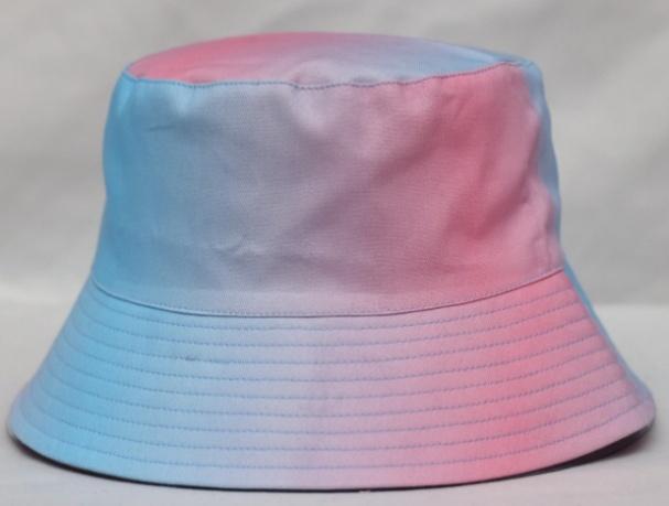 Single-layer gradient bucket hat