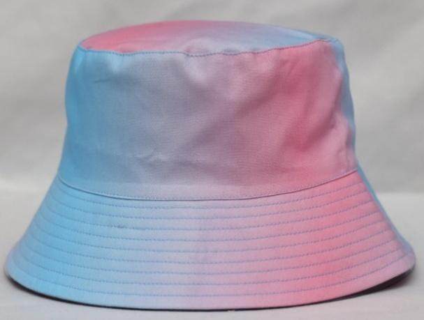 Single-layer gradient bucket hat