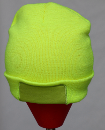 Appliqué cuffed knit hat