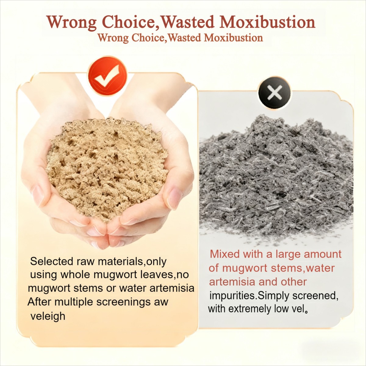 Mini Facial Moxibustion Herb High-quality Matured Moxa with a High Ratio, Customizable Small Moxa Cones for Facial Care