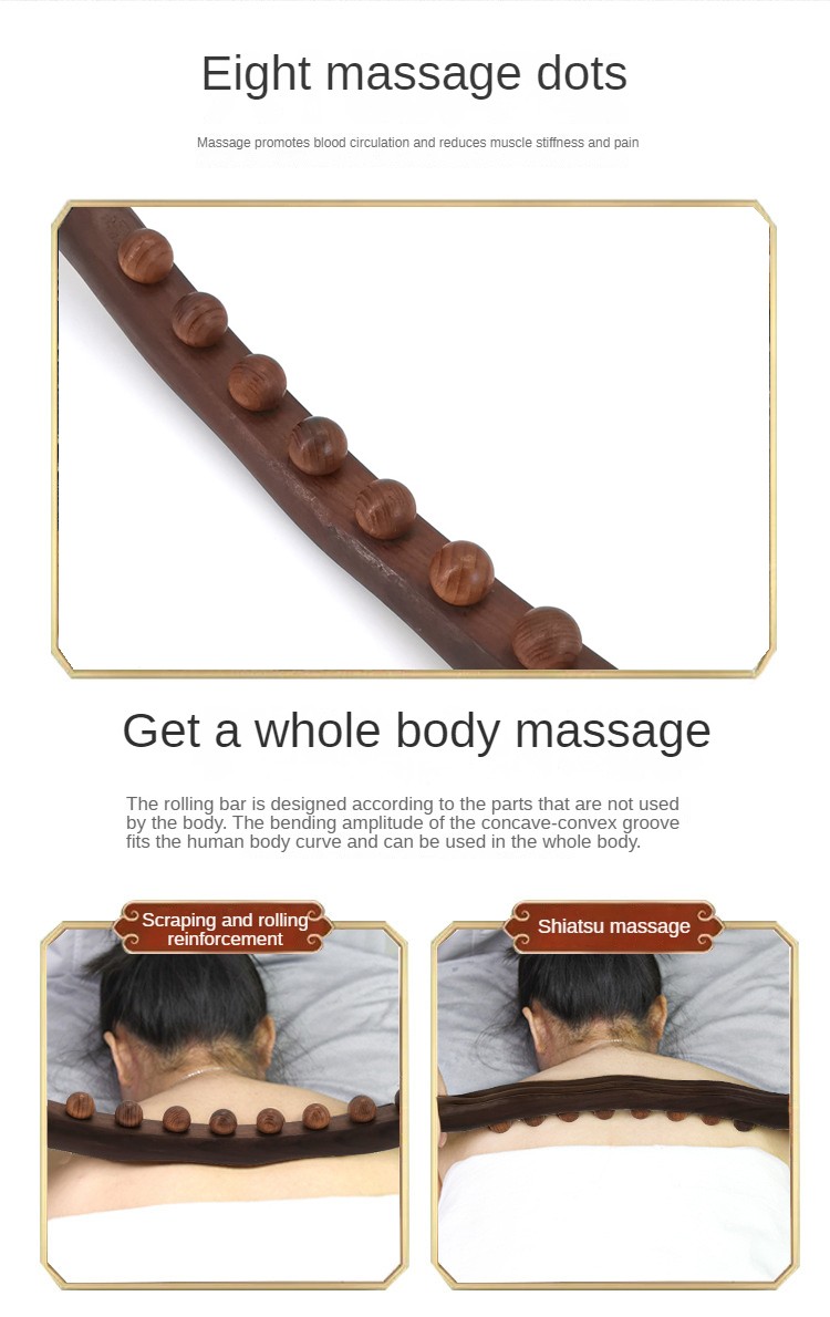 Efficient Massage Tool for Full Body Wood Gua Sha Massage Tool Set Massage Stick Deep Scraping Faster