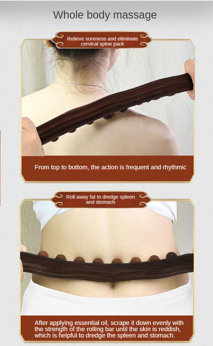 Efficient Massage Tool for Full Body Wood Gua Sha Massage Tool Set Massage Stick Deep Scraping Faster