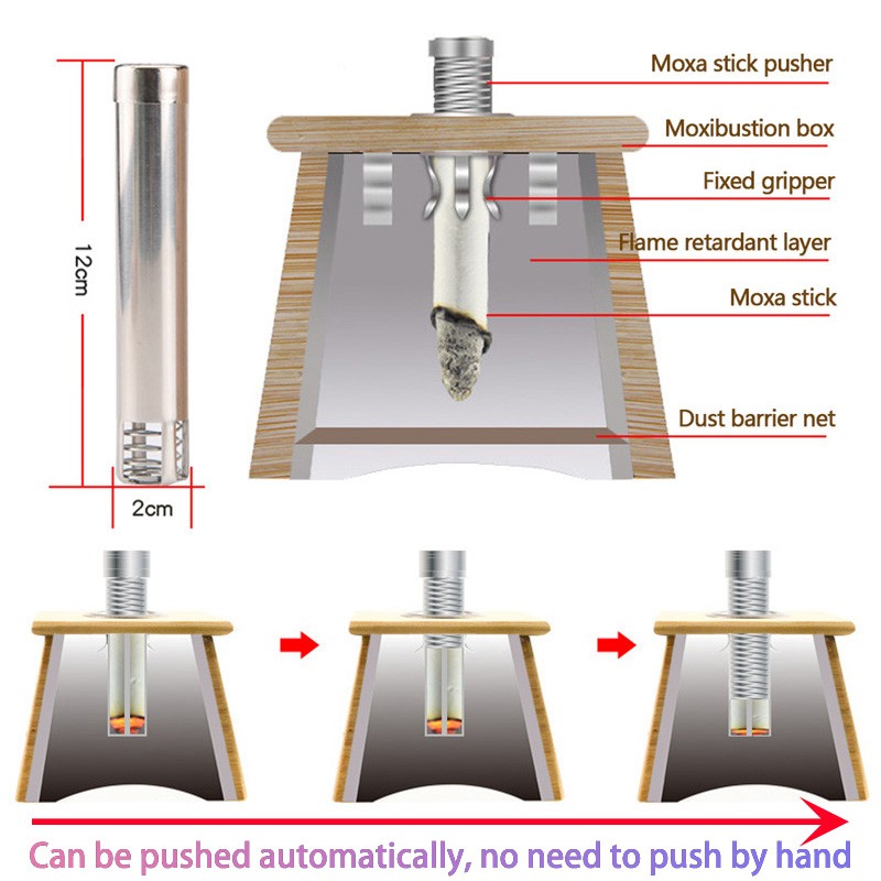 Nature Bamboo Moxibustion Burner Acupuncture Moxa
