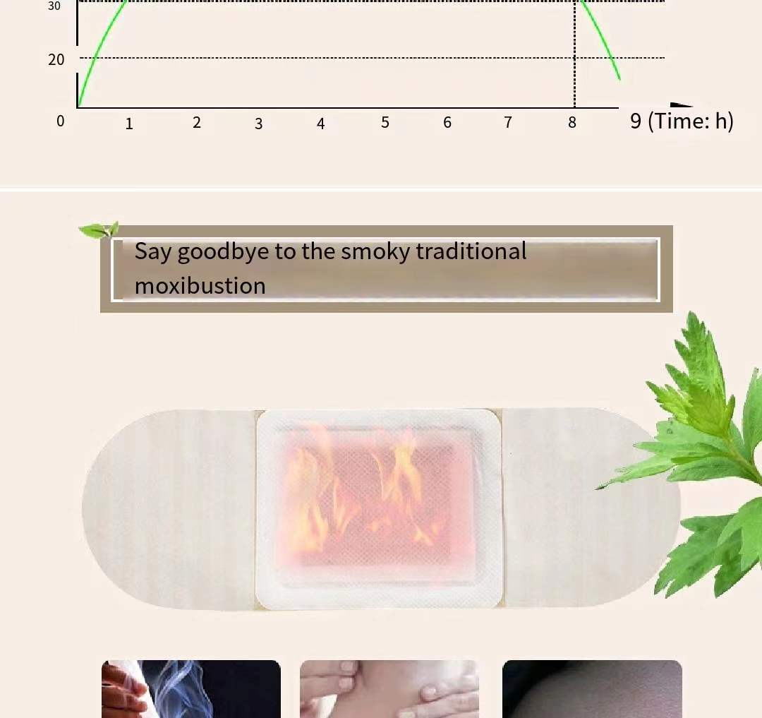 Moxibustion Plaster Heating Patch Self-Heating Cervical Vertebra Knee Moxa Heat Pack Warming Paste