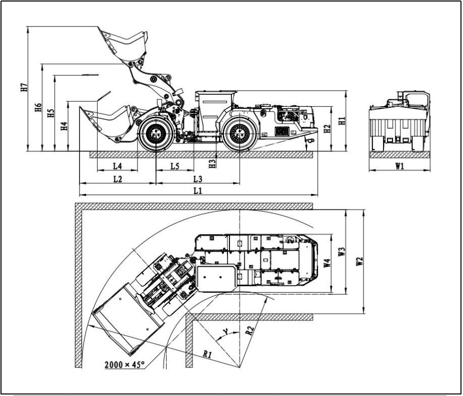 Máquina de carga, transporte y descarga UL70