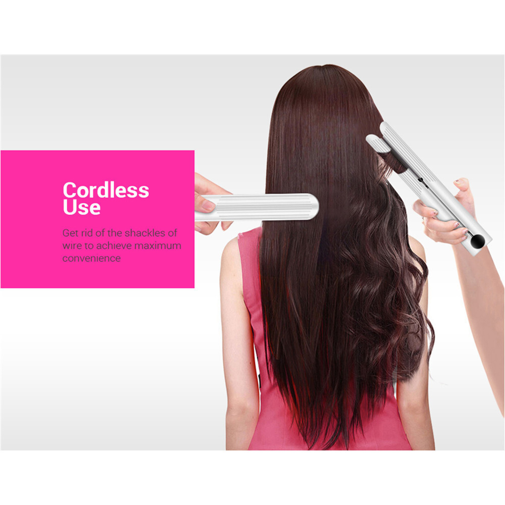 Rechargeable Hair Flat Iron Hair Straight Stick Travel Curl Straightening and Curling Hair Straightener Flat Iron Cordless