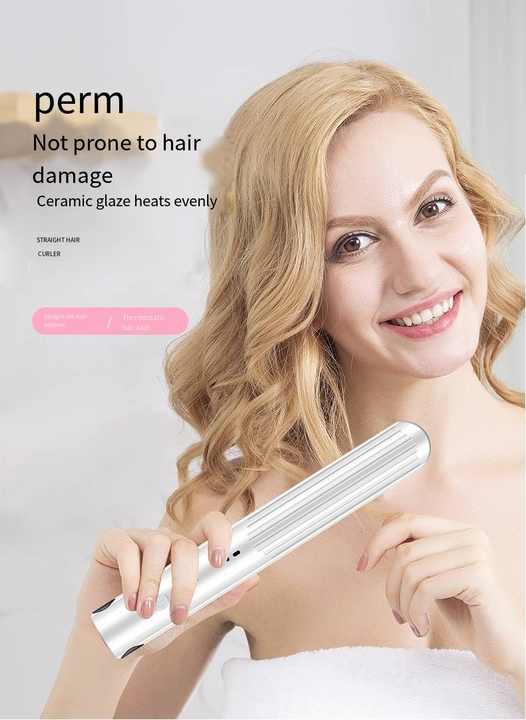 Rechargeable Hair Flat Iron Hair Straight Stick Travel Curl Straightening and Curling Hair Straightener Flat Iron Cordless