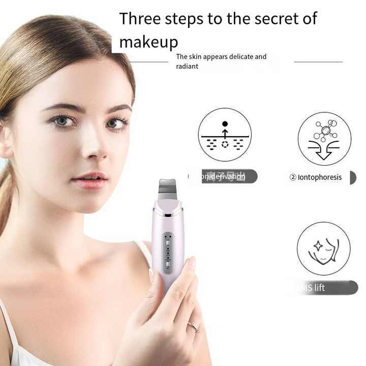 SAIN Compact Ultrasonic Waterproof User Friendly Exfoliation Black Heads Facial Skin Scrubber EMS