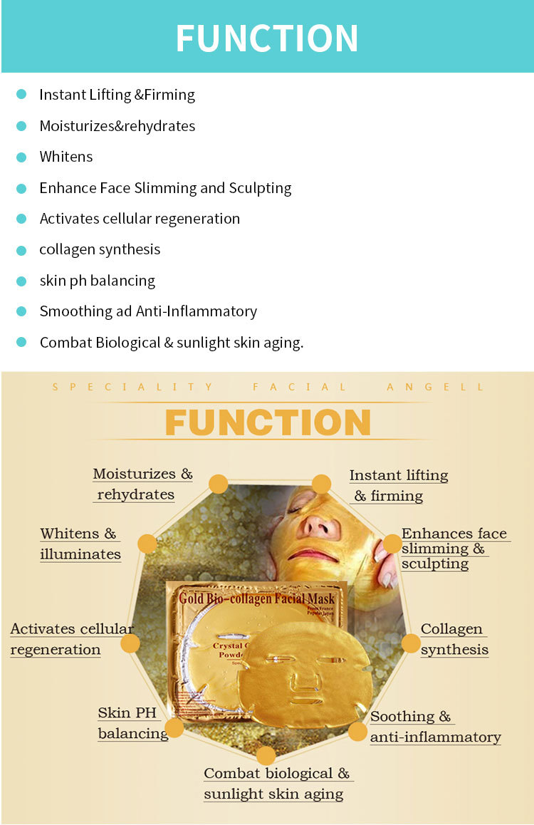 Wholesale Hot Sale Best Quality Wholesale Collagen Crystal Korea 24K Gold Face Mask