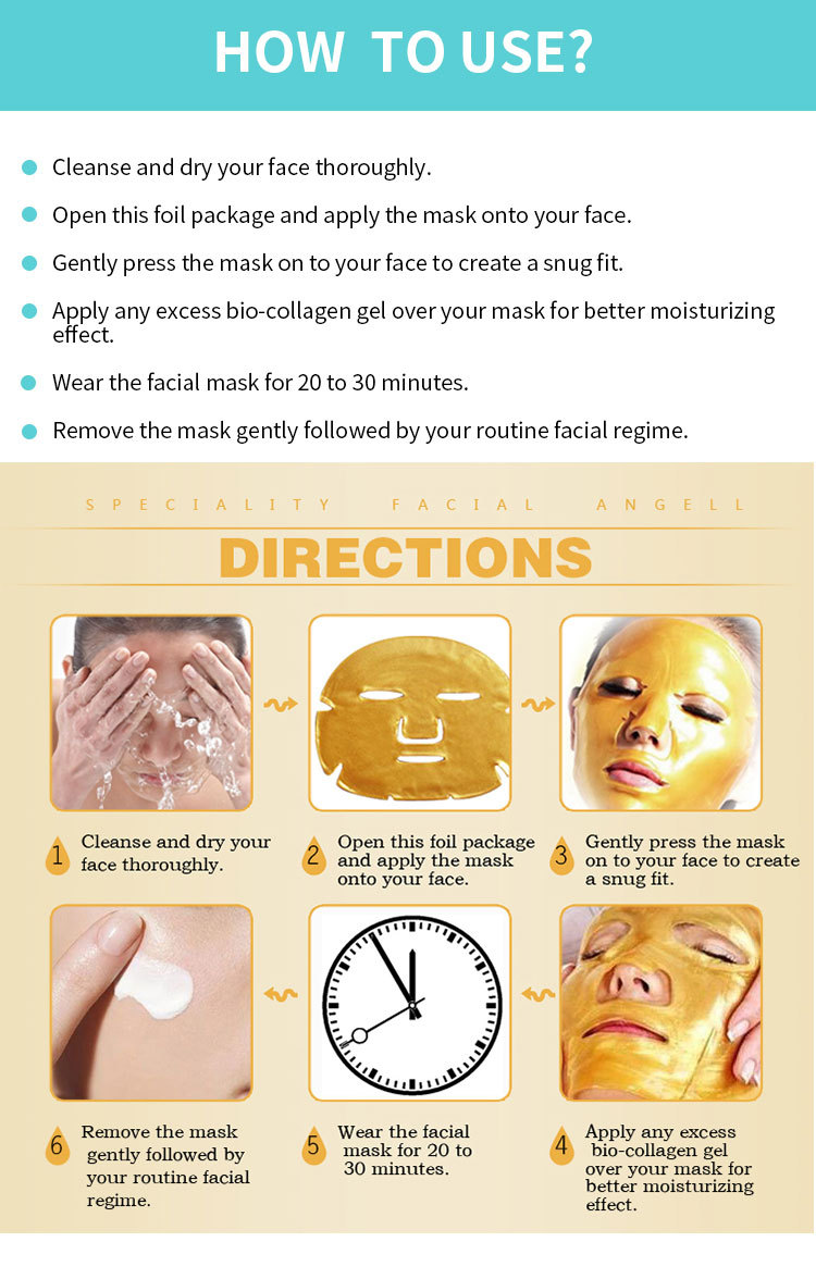 Wholesale Hot Sale Best Quality Wholesale Collagen Crystal Korea 24K Gold Face Mask