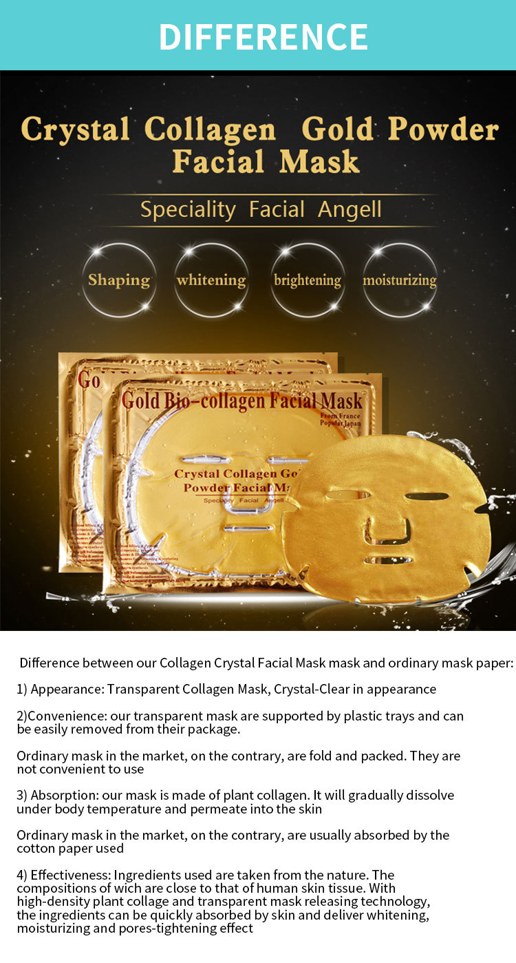 Wholesale Hot Sale Best Quality Wholesale Collagen Crystal Korea 24K Gold Face Mask