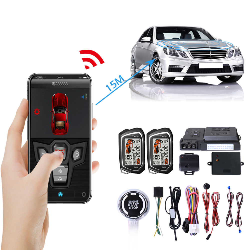 Germany SPY Reliable Two-Way Full Function Car Alarm System F5s Engine Start+2 LCD Remote 