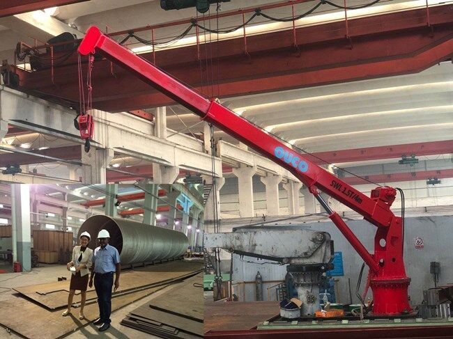 OUCO 1.5t6m Marine Telescopic Boom Crane With BV Certificate