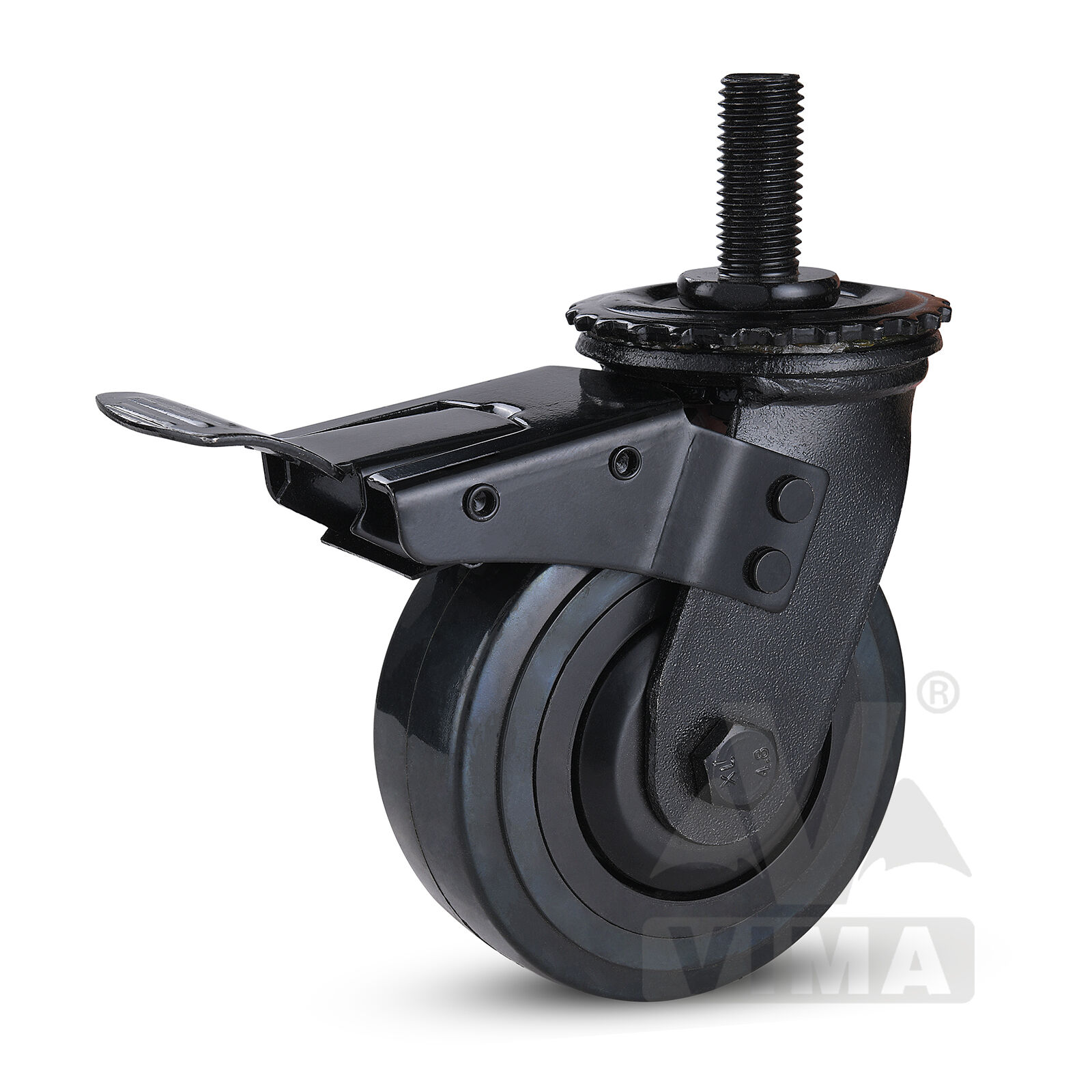 Set of 4-125mm Polyurethane Wheels Castors hole fitting Casters Heavy Duty 