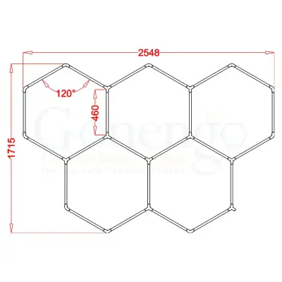 5 Hexagon Grids LED Car Garage Light - RGB