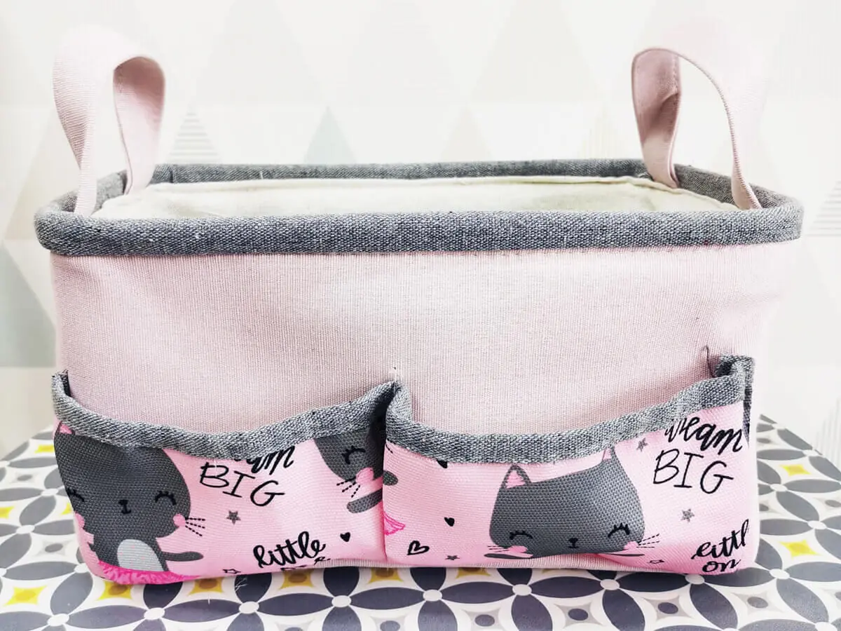 Amazon Hot Sale Customize Wholesale Home Decor Fashion Foldable Easy Carry Canvas Storage Basket