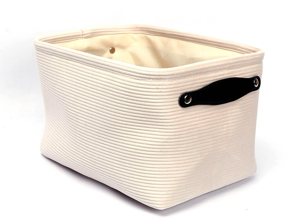Amazon Hot Sale Customize Wholesale Home Decor Fashion Foldable Easy Carry Canvas Storage Basket