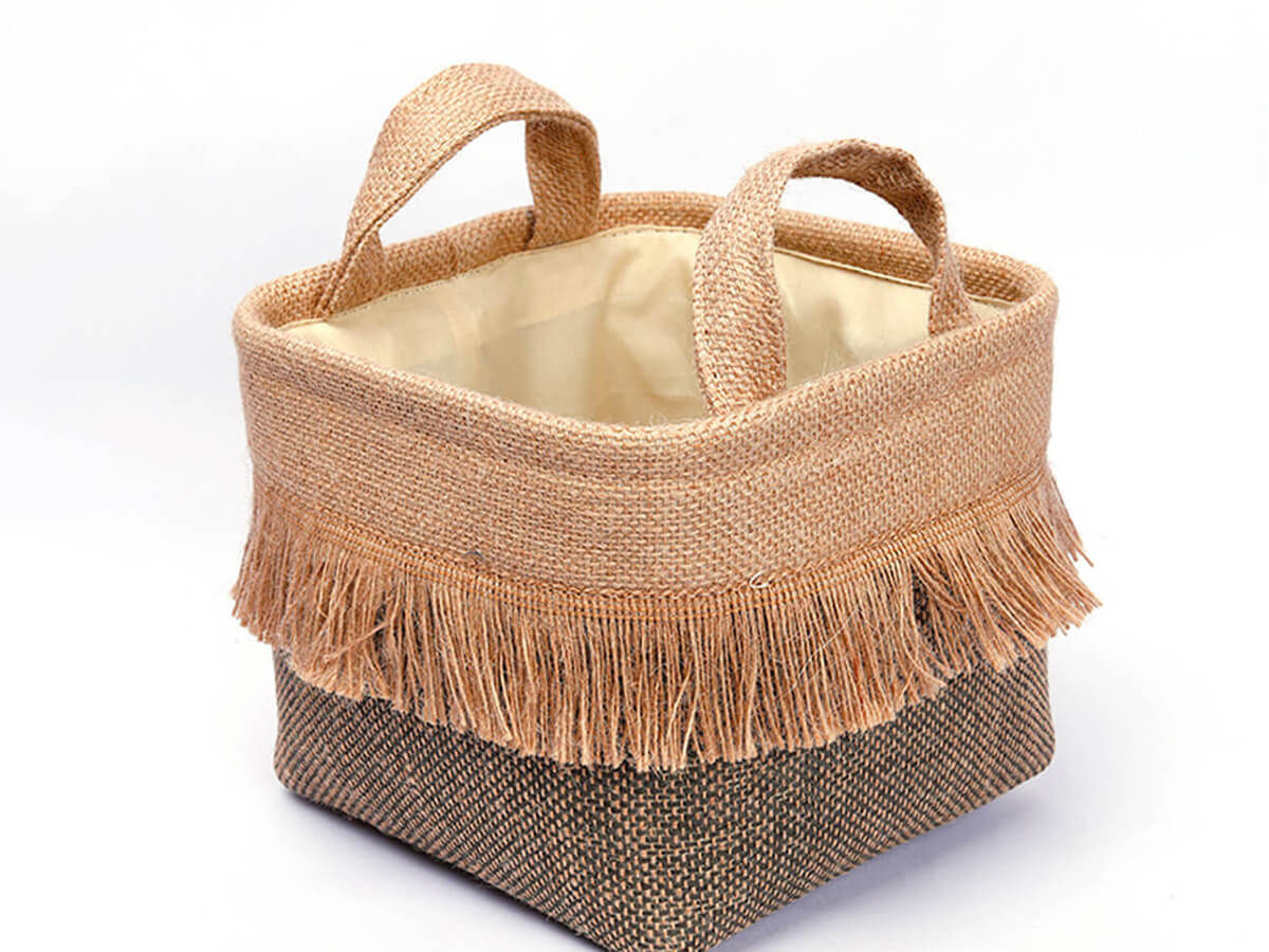 Amazon Hot Sale Customize Wholesale Home Decor Fashion Foldable Easy Carry Canvas Storage Basket