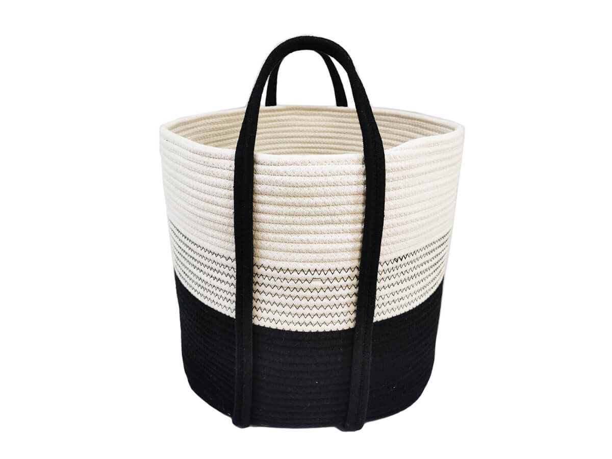 New Style Collapsible Large Size Cotton Rope Woven Laundry Storage Basket Organizer