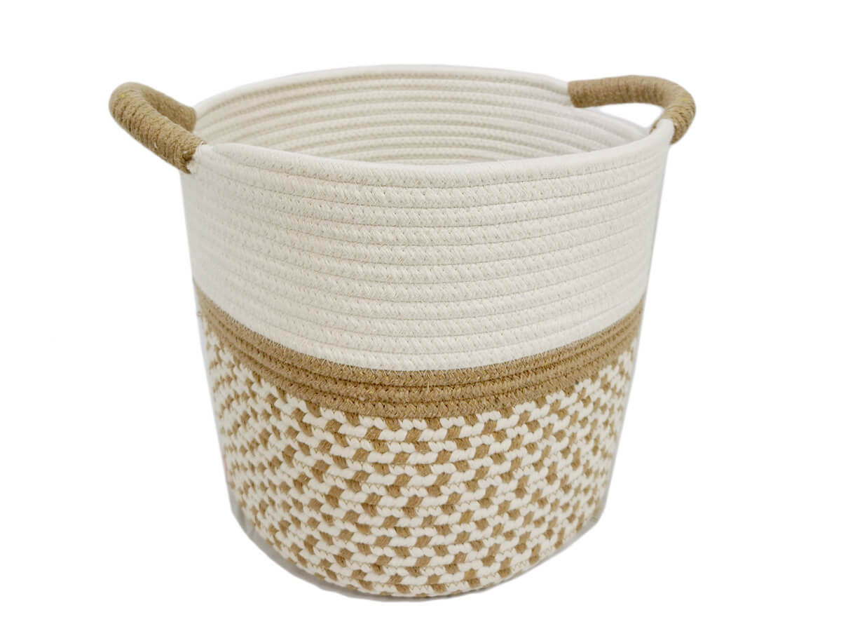 New Style Collapsible Large Size Cotton Rope Woven Laundry Storage Basket Organizer