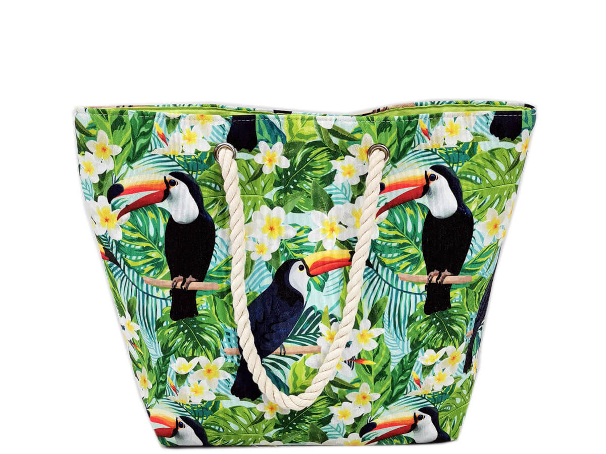 custom beach tote Large with cotton rope handle wholesale polyester inner bag tote shopping bag