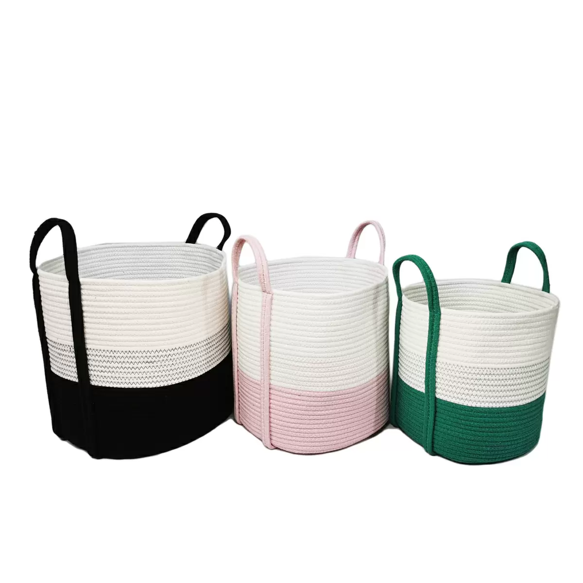New Style Collapsible Large Size Cotton Rope Woven Laundry Storage Basket Organizer