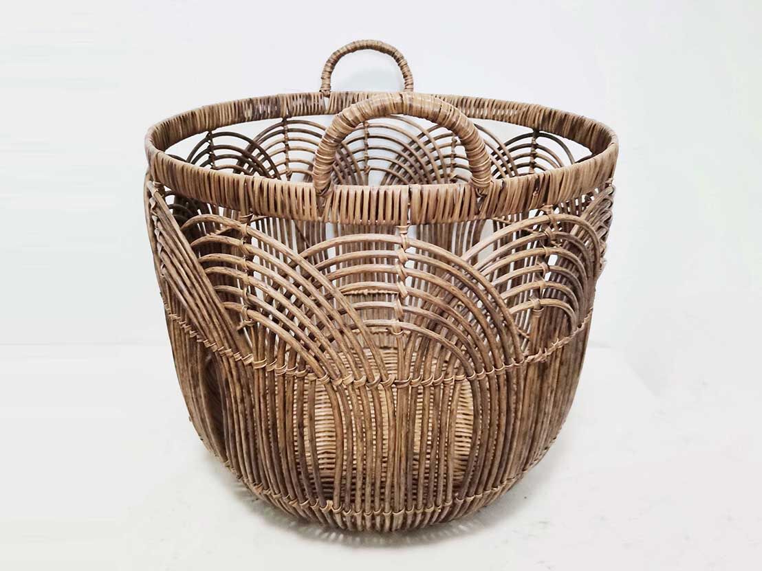 Customizable Hand-made PP Or PE Laundry Basket, Imitation Rattan Or Wicker