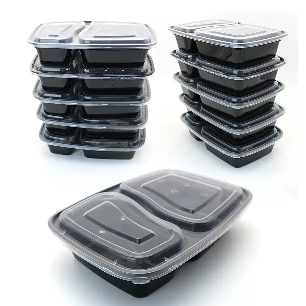 Food Container, 32 Oz, Black, Polypropylene, with Lids, (150/Case), Karat  IM-FC1032B-3C