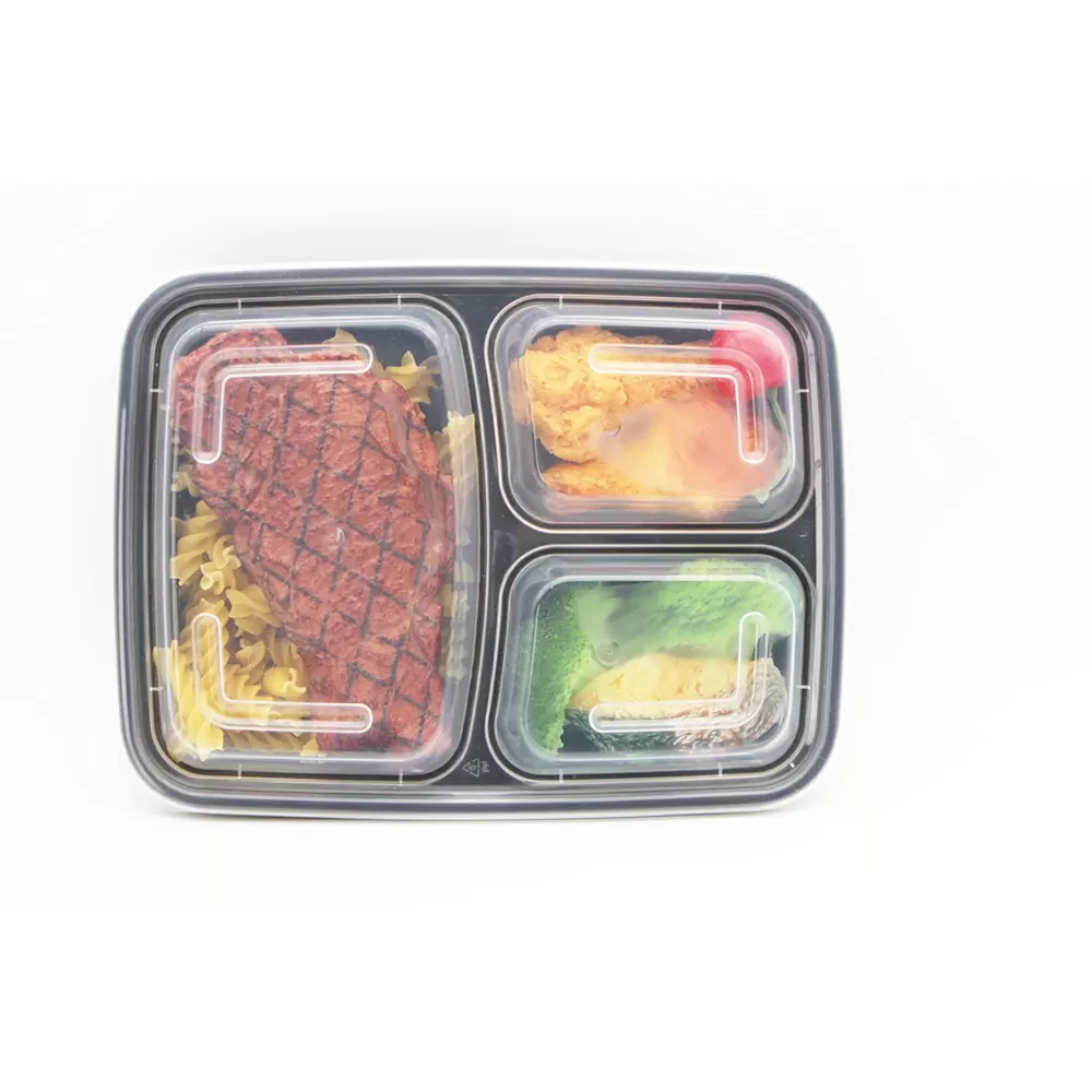 20 Pack] 32oz Meal Prep Containers, 3 Compartment To Go Containers