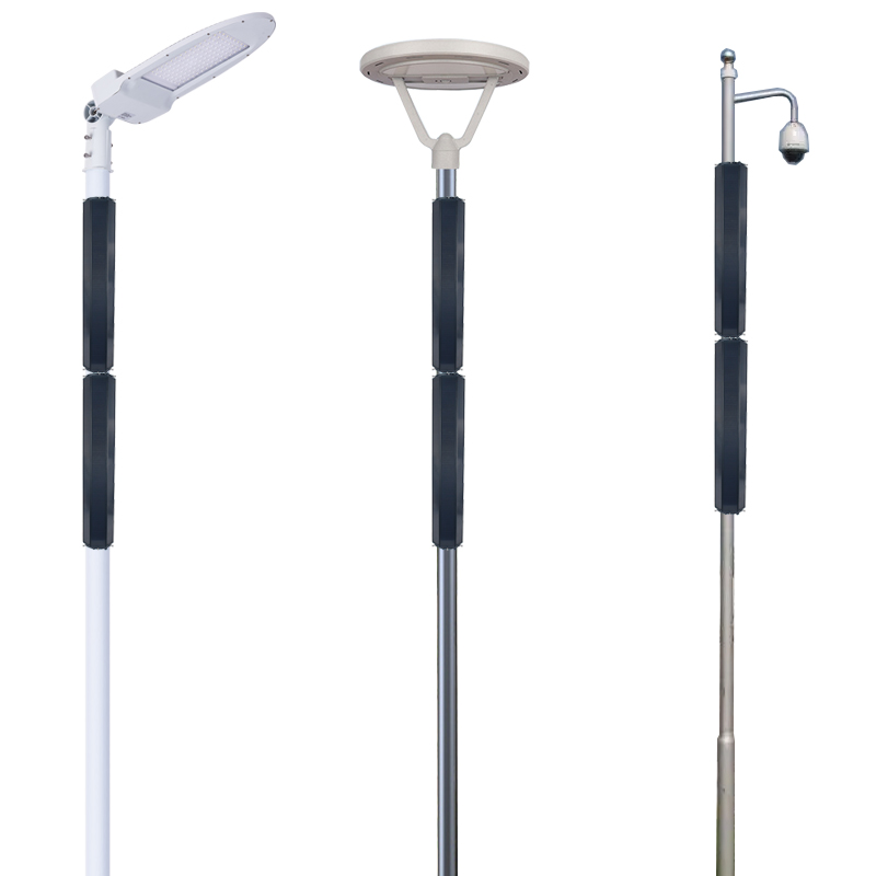 修本照明 垂直安装在路灯杆上6面太阳能光伏管