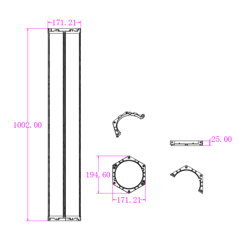 修本照明 垂直安装在路灯杆上6面太阳能光伏管