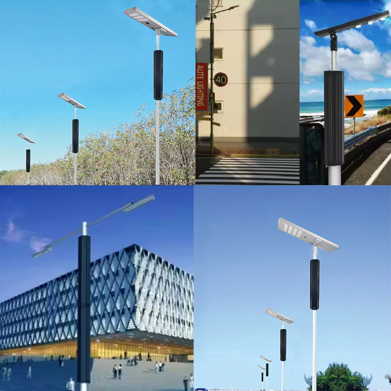 修本照明 垂直安装在路灯杆上6面太阳能光伏管