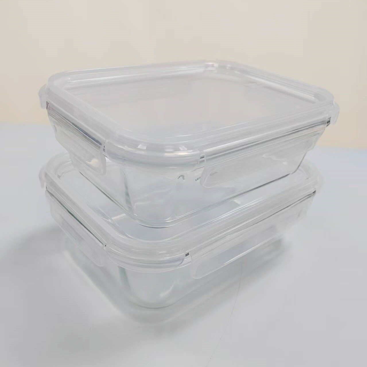 矩形钢化玻璃食品容器(13oz, 22oz, 35oz, 51oz)