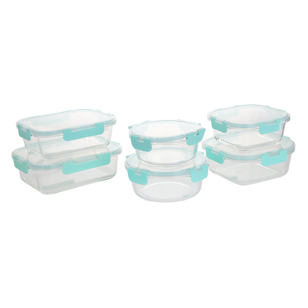 长方形钢化玻璃食品容器(13oz, 22oz, 35oz, 51oz)