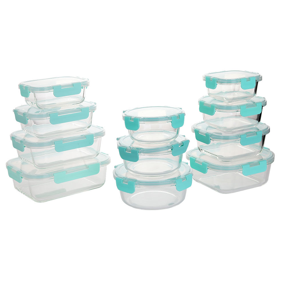 长方形钢化玻璃食品容器(13oz, 22oz, 35oz, 51oz)