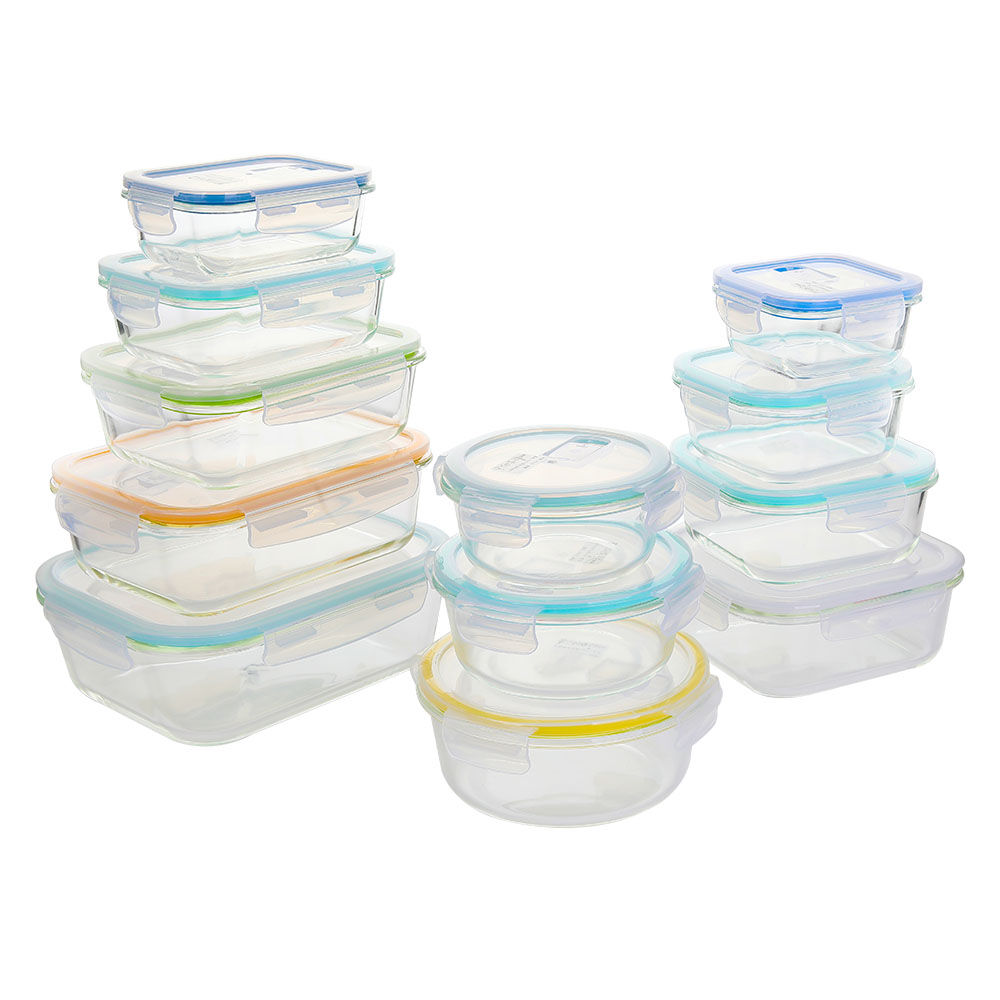 长方形钢化玻璃食品容器(13oz, 22oz, 35oz, 51oz)