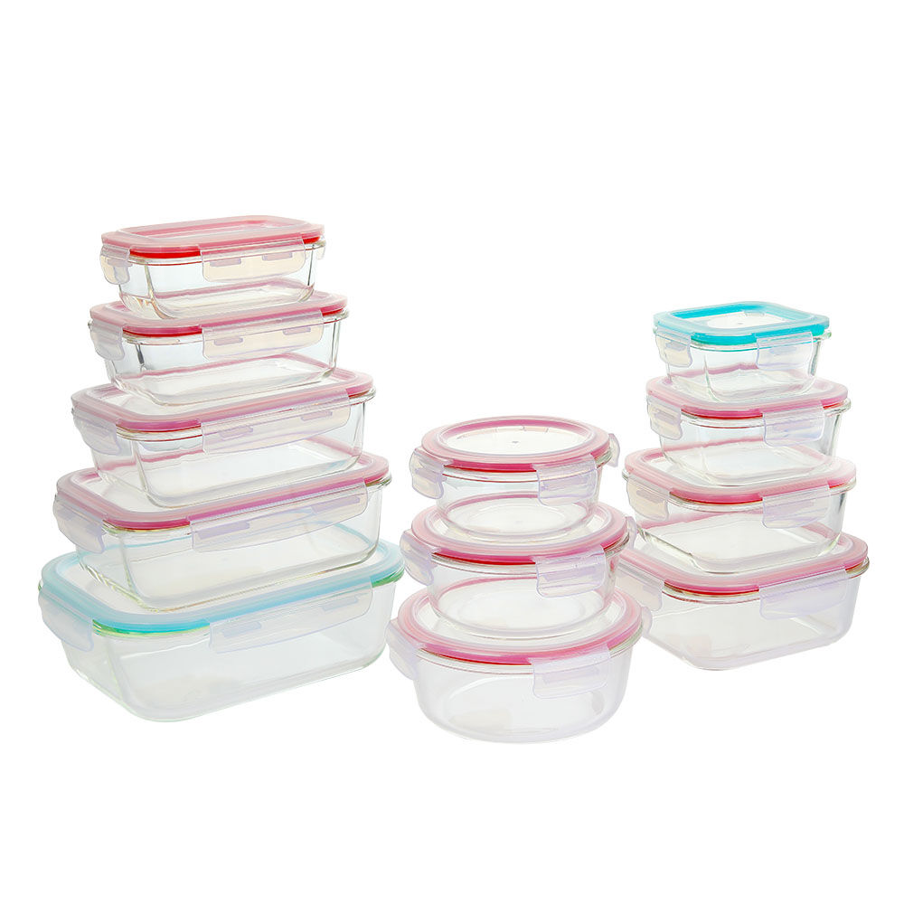 长方形钢化玻璃食品容器(13oz, 22oz, 35oz, 51oz)