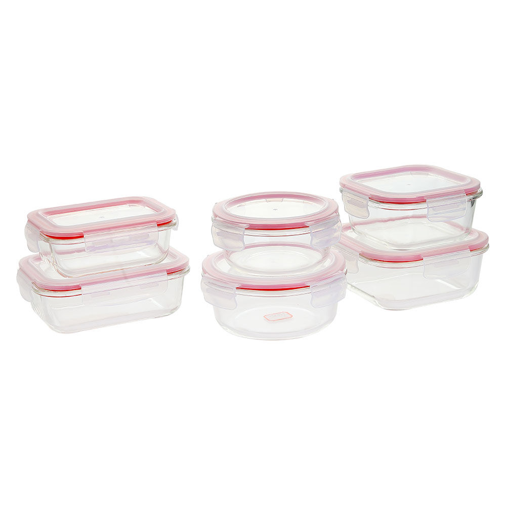 长方形钢化玻璃食品容器(13oz, 22oz, 35oz, 51oz)